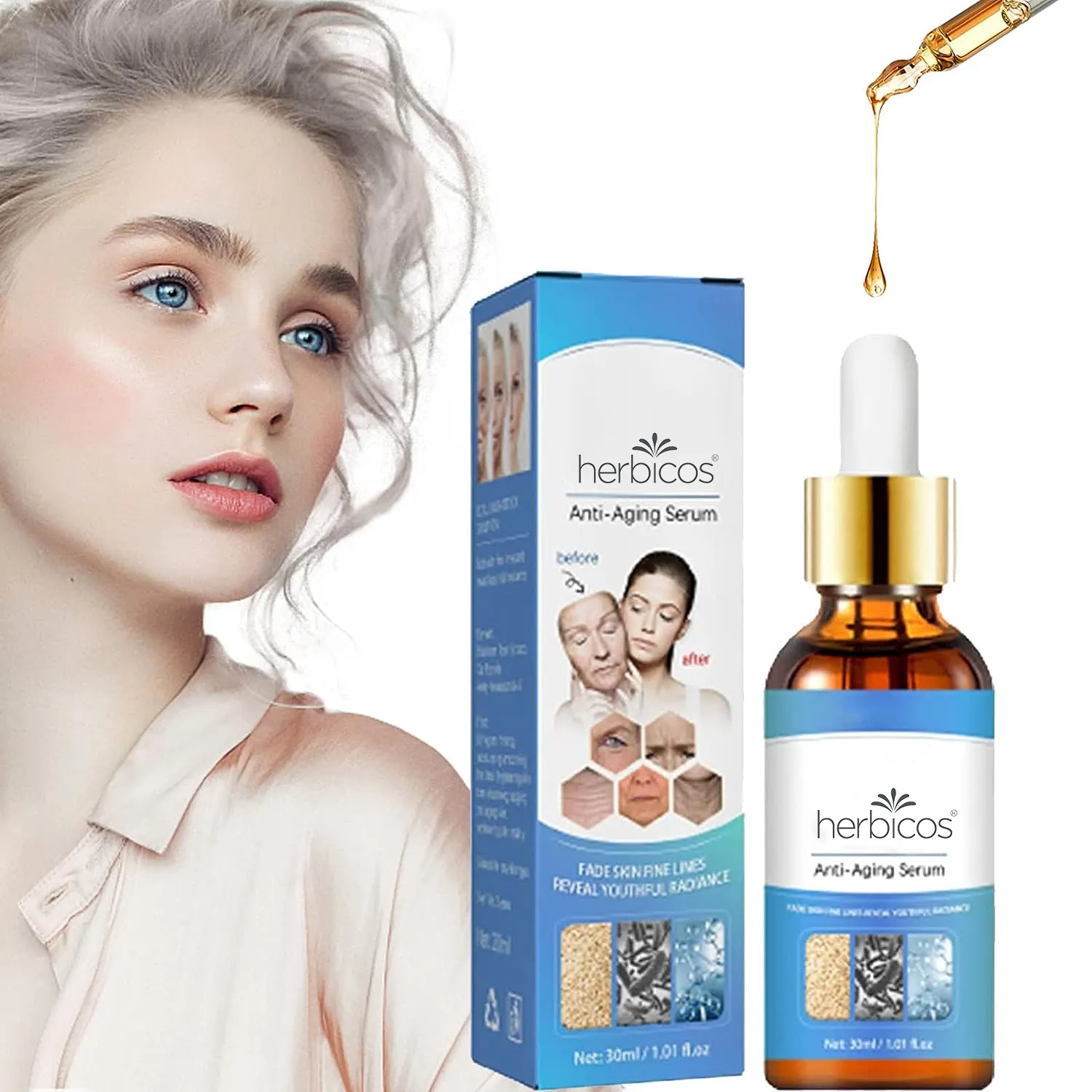 Herbicos Anti-wrinkle Essence Lighten Fine Lines Dark Spots Moisturizing Rejuvenate Anti-aging Skin Face Lift Serum Liquid