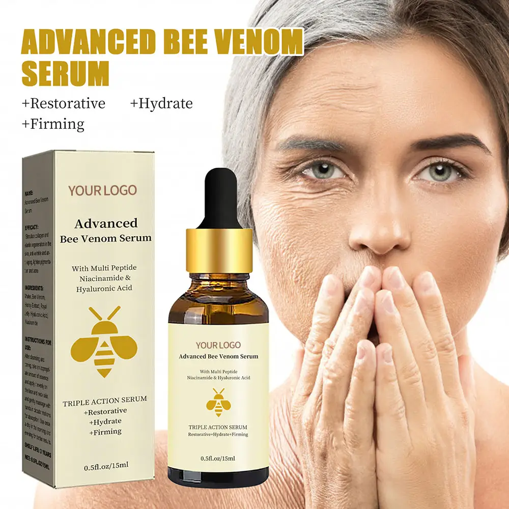 Bee Venom Hydrating Anti-Wrinkle Essence Vitamin C Serum Fades Fine Lines Repairs Dullness Moisturizes Tightens Aging Whitening