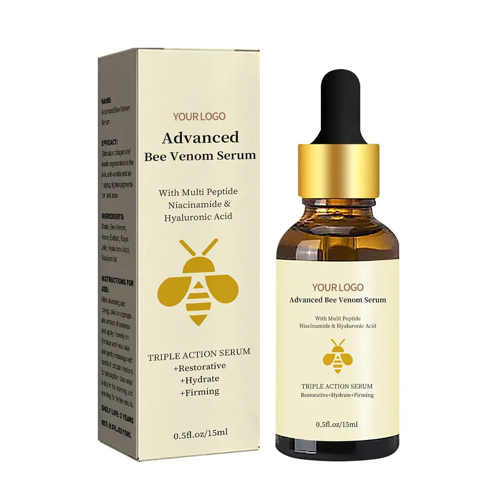 Bee Venom Hydrating Anti-Wrinkle Essence Vitamin C Serum Fades Fine Lines Repairs Dullness Moisturizes Tightens Aging Whitening
