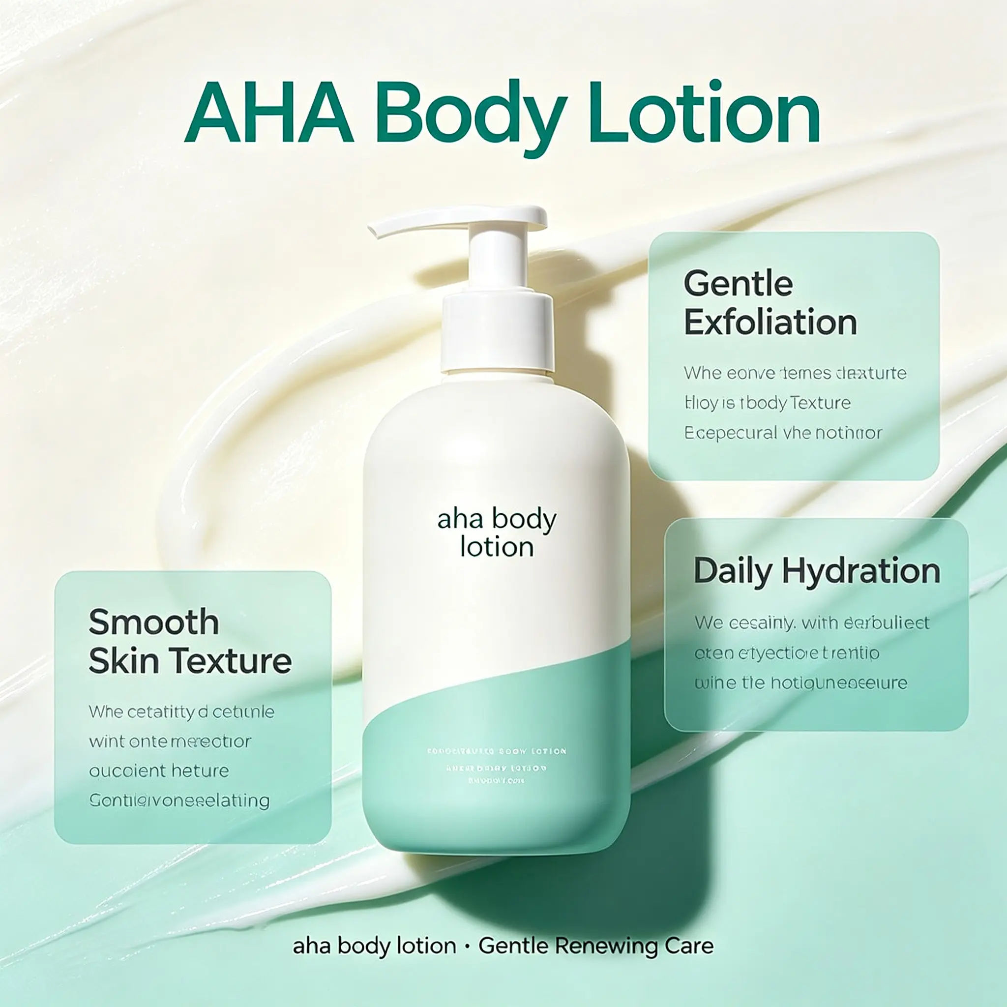 AHA Body Lotion, Gentle Exfoliating Moisturizing Body Lotion for Smooth, Soft and Radiant Skin Care