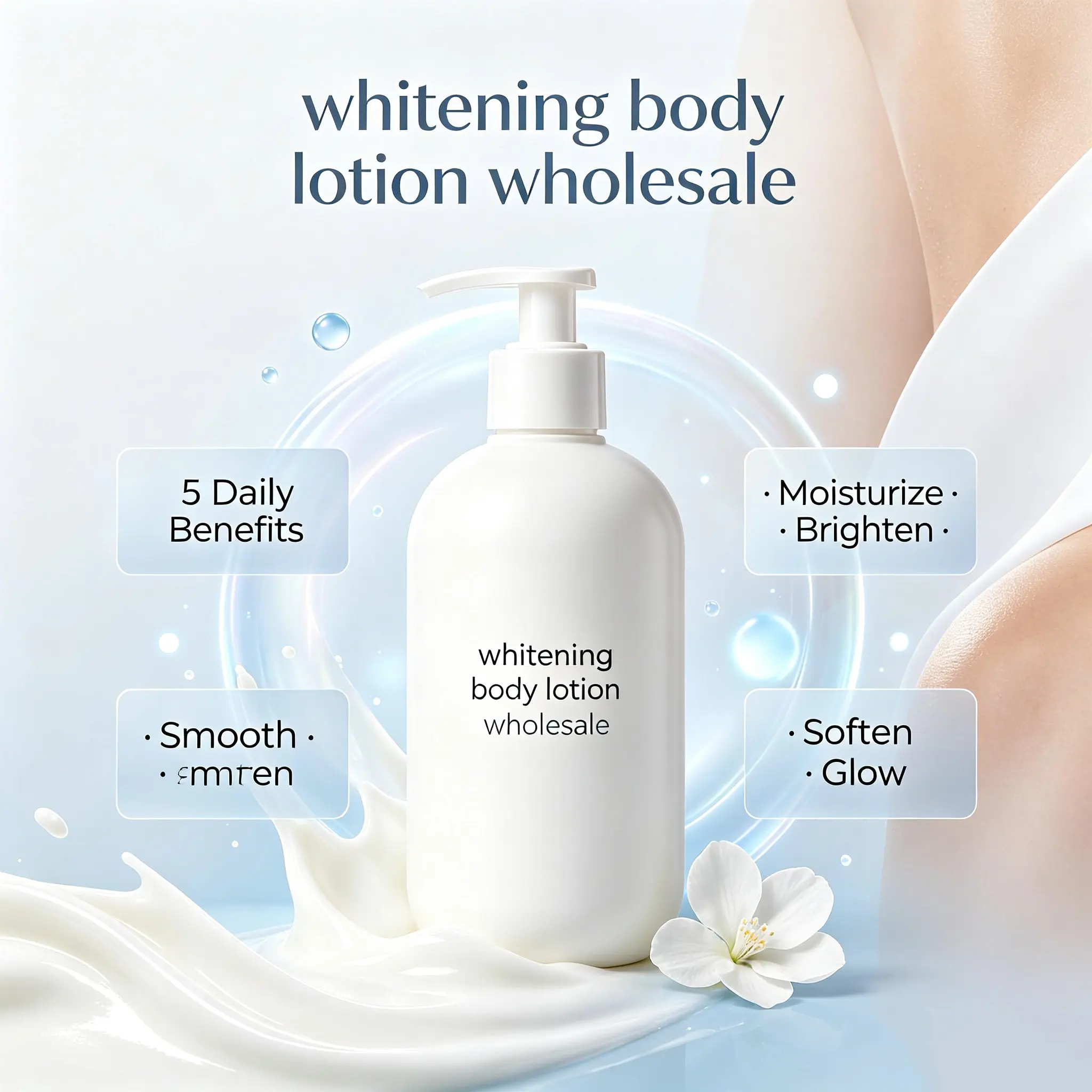 Whitening Body Lotion Wholesale, Brightening Moisturizing Body Lotion for Hotel, Spa and Bulk Skin Care Supply