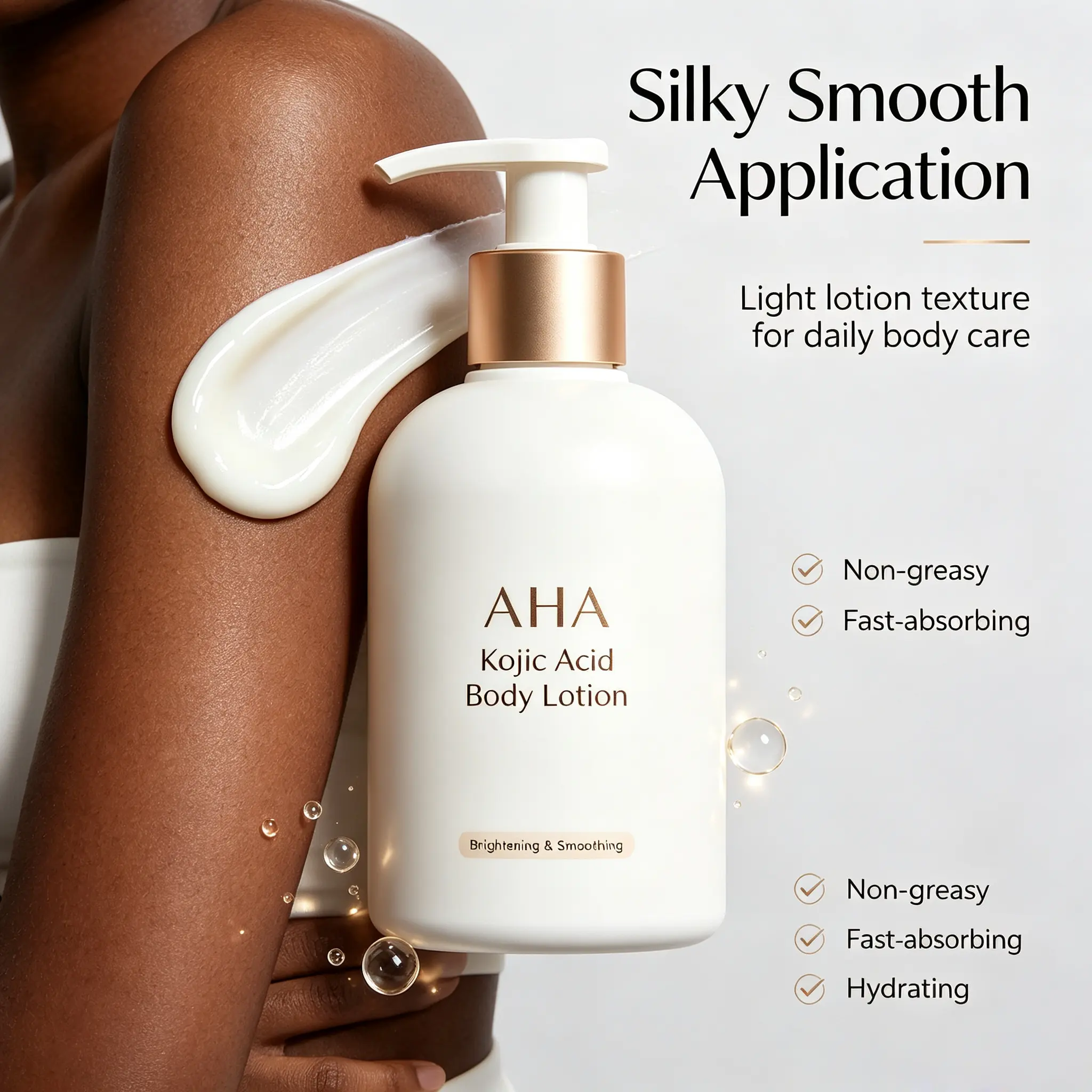 Kojic Acid BHA PHA Miracle Calming AHA Body LotioNn Salicylic Acid Exfoliating Body Moisturizer for Dry & Rough Skin