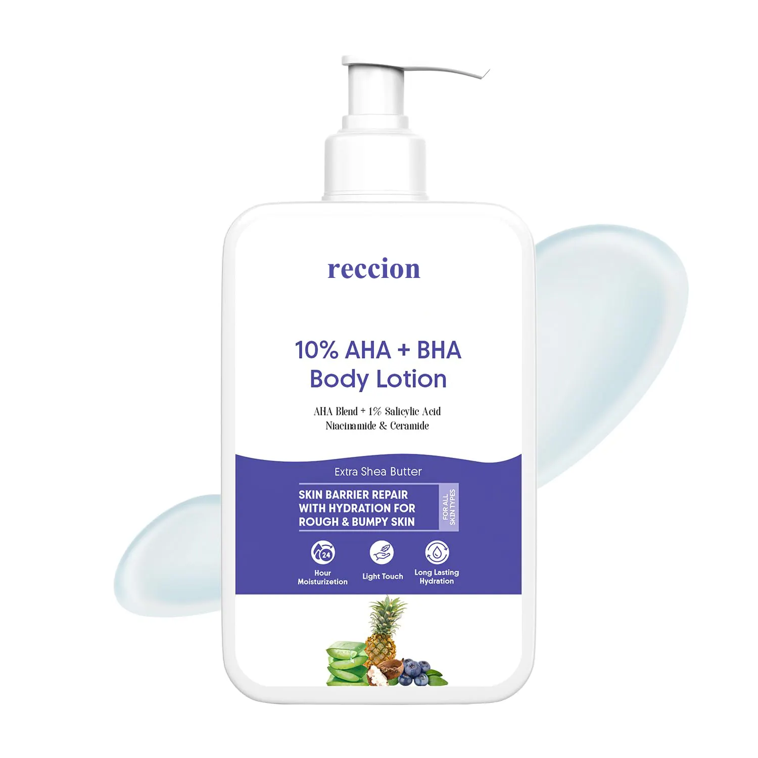 12% Glycolic Acid Exfoliating Moisturizer Treats Back Acne, KP & Dryness Lactic, Citric Acids AHA Body Lotion