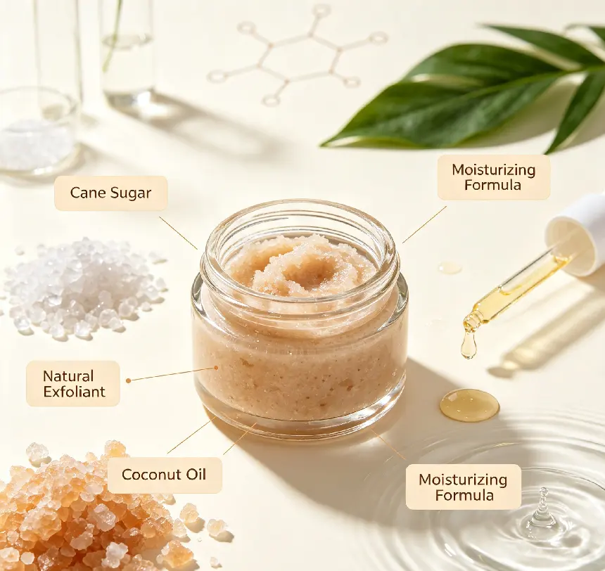 Vanilla Body Scrub, Exfoliating Sugar Scrub, Vegan, 18 Oz | Exfoliating & Nourishing with Shea Butter & Essential Sugar Scrub