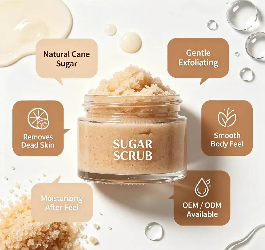 Vanilla Body Scrub, Exfoliating Sugar Scrub, Vegan, 18 Oz | Exfoliating & Nourishing with Shea Butter & Essential Sugar Scrub