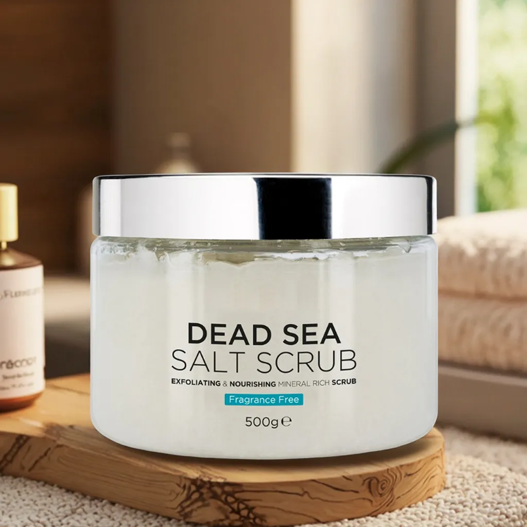 100% Natural Vegan Mineral Body Salt Scrub Aloe Vera OEM Dead Sea Exfoliating Mud Whitening Cleansing Deep Cleaning Moisturizing