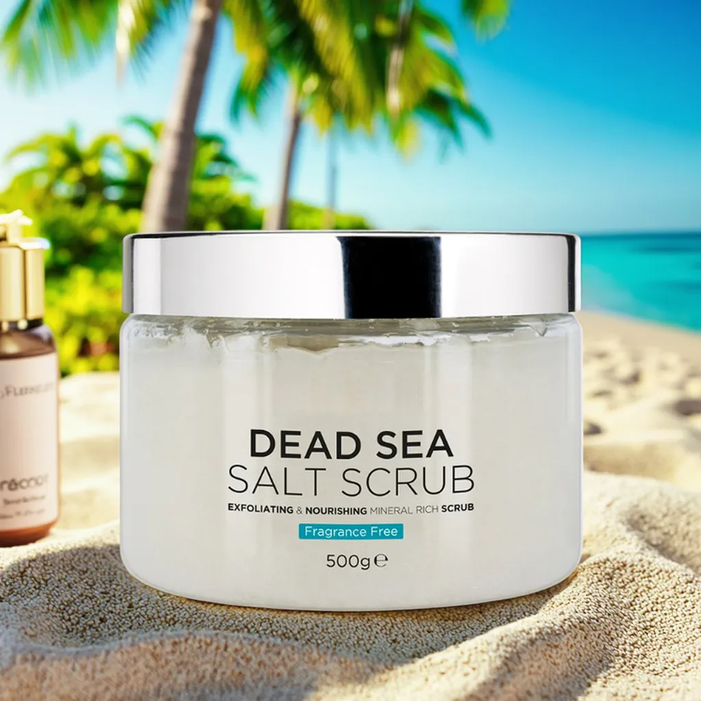 100% Natural Vegan Mineral Body Salt Scrub Aloe Vera OEM Dead Sea Exfoliating Mud Whitening Cleansing Deep Cleaning Moisturizing