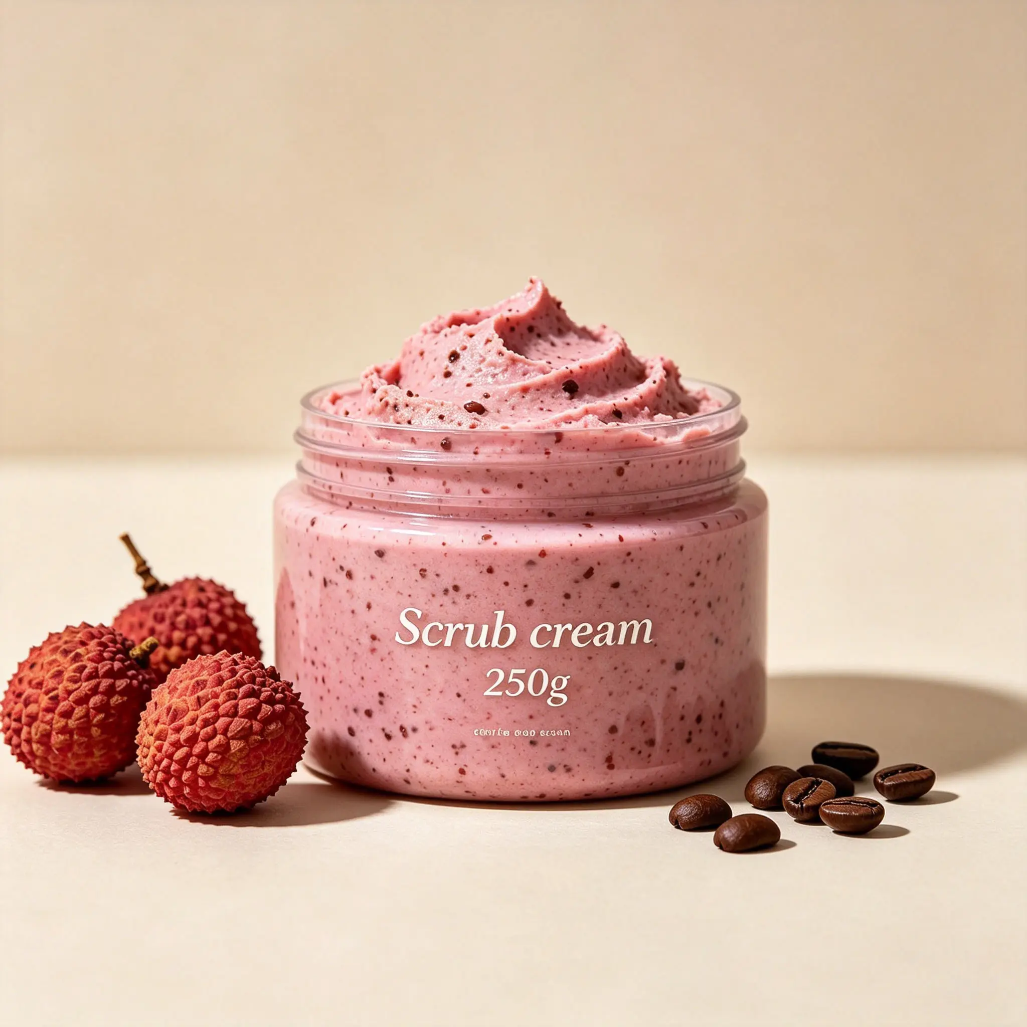 Pink Texture Scrub Cream Coffee Particle Scrub Cream Lychee Scrub Cream Moisturizing Exfoliator Bulk Customizable