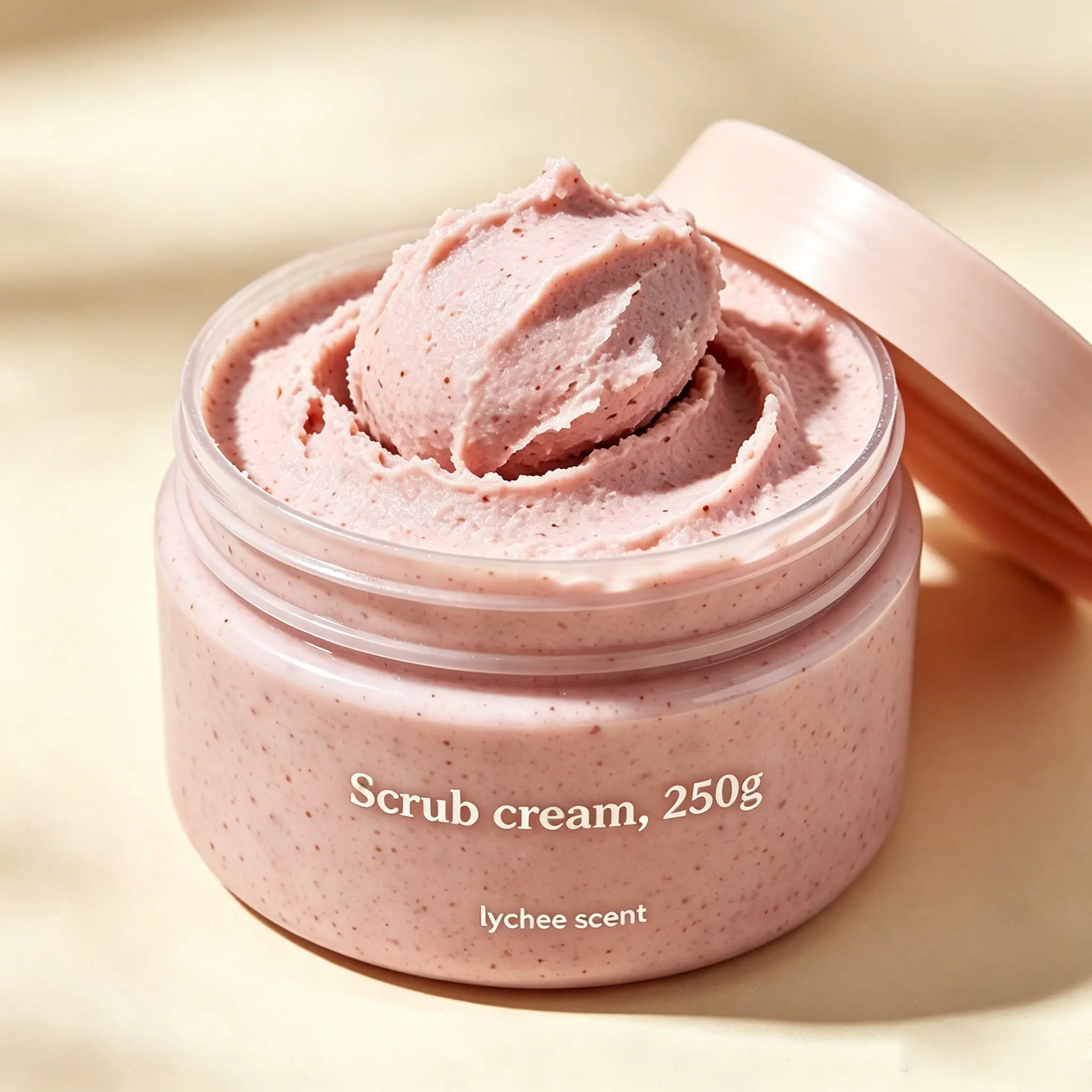 Pink Texture Scrub Cream Coffee Particle Scrub Cream Lychee Scrub Cream Moisturizing Exfoliator Bulk Customizable