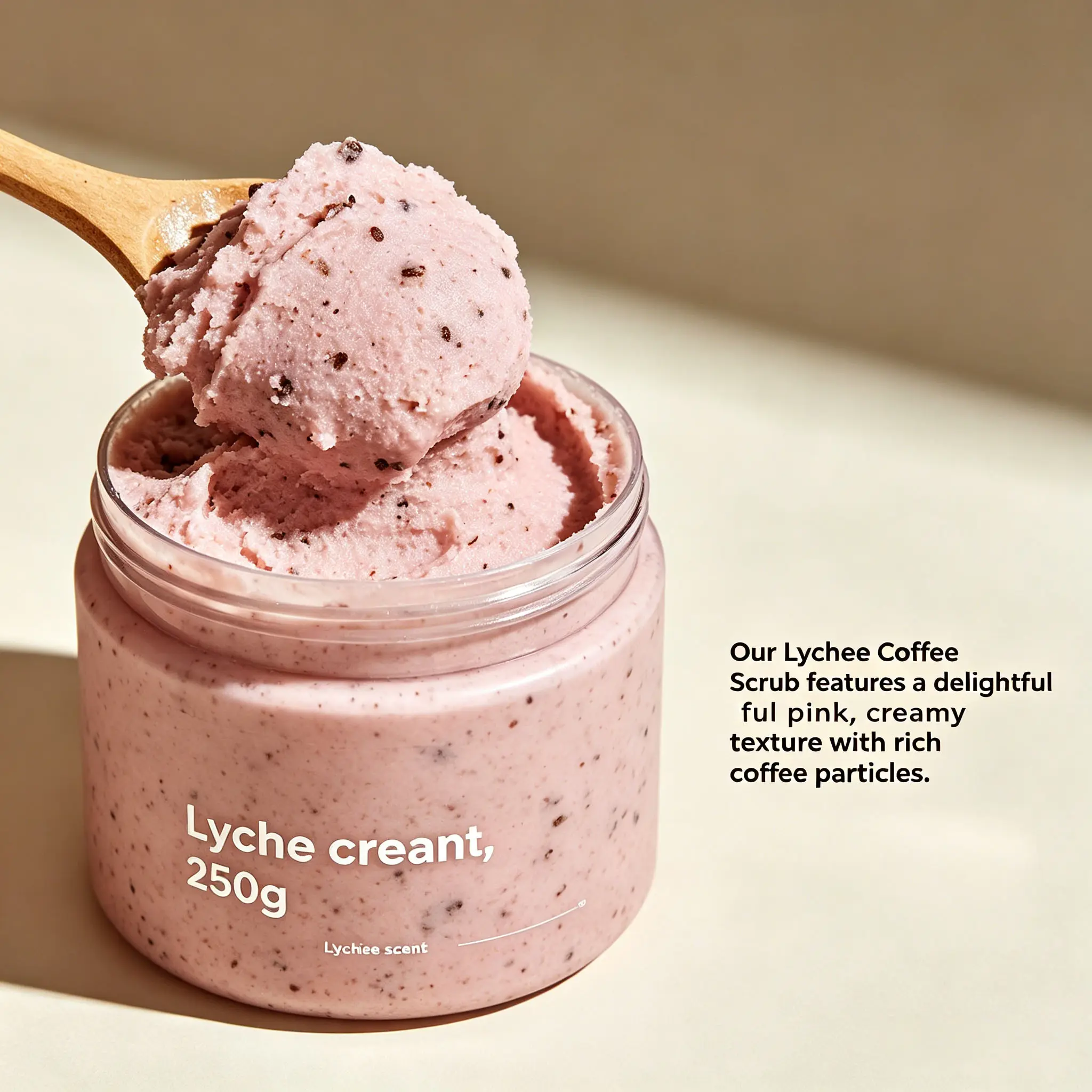 Pink Texture Scrub Cream Coffee Particle Scrub Cream Lychee Scrub Cream Moisturizing Exfoliator Bulk Customizable