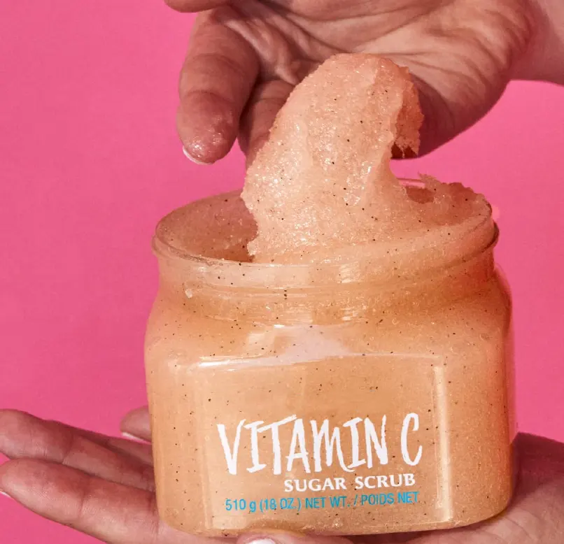 Private Label Vitamin C Sugar Scrub Hydrating Skin Care Product Adults Lavender Aloe Vera Fragrance