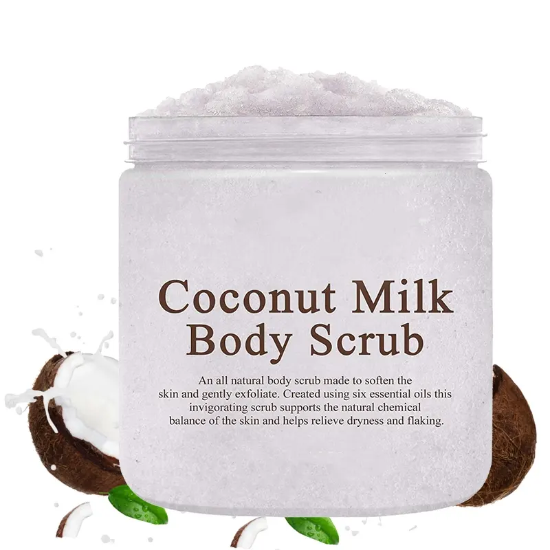 OEM/ODM Private Label Nature Organic Coconut Oil Milk Body Scrub Exfoliating Whitening Scrub