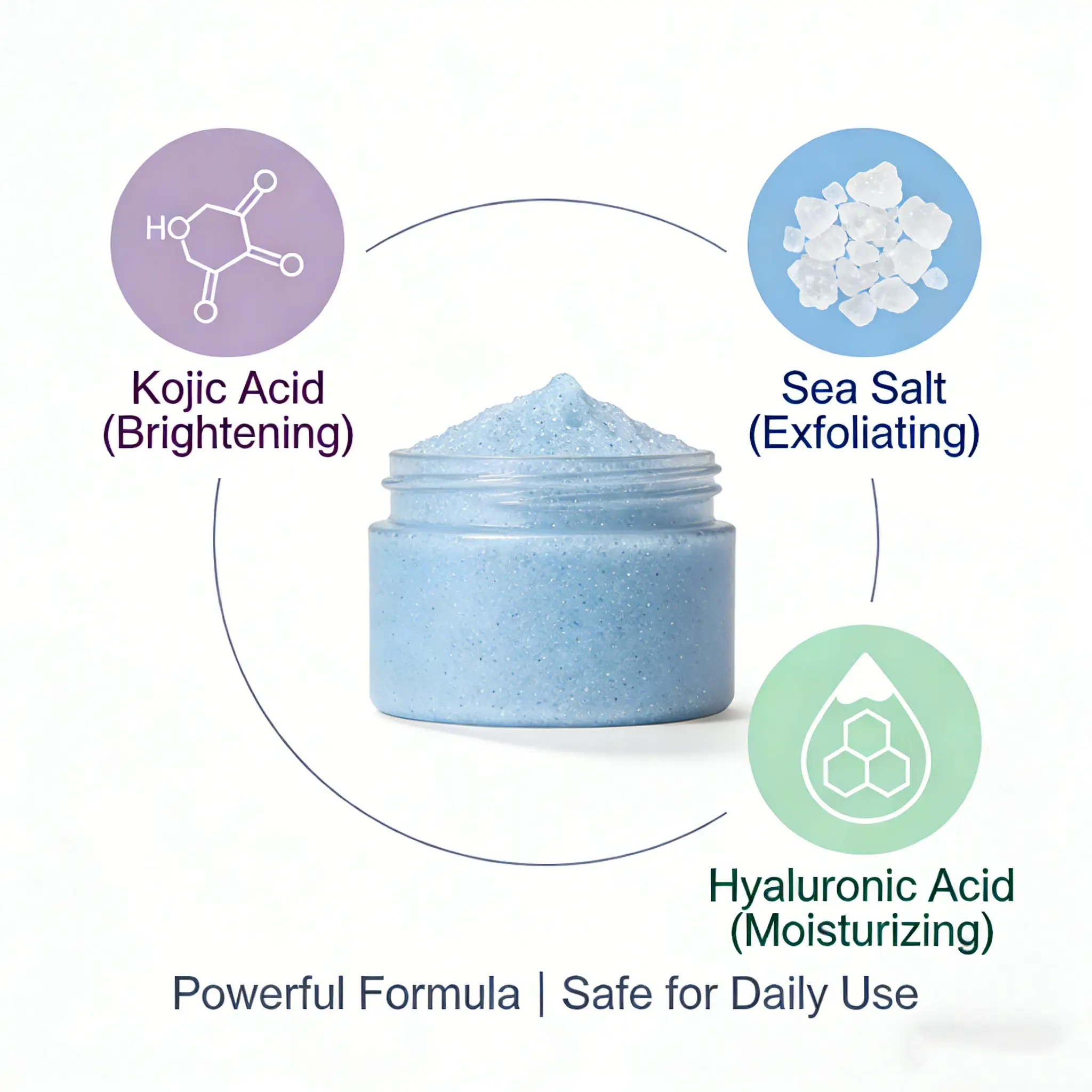 Kojic Acid Facial Scrub Body Whitening Exfoliator for Private Label & Wholesale