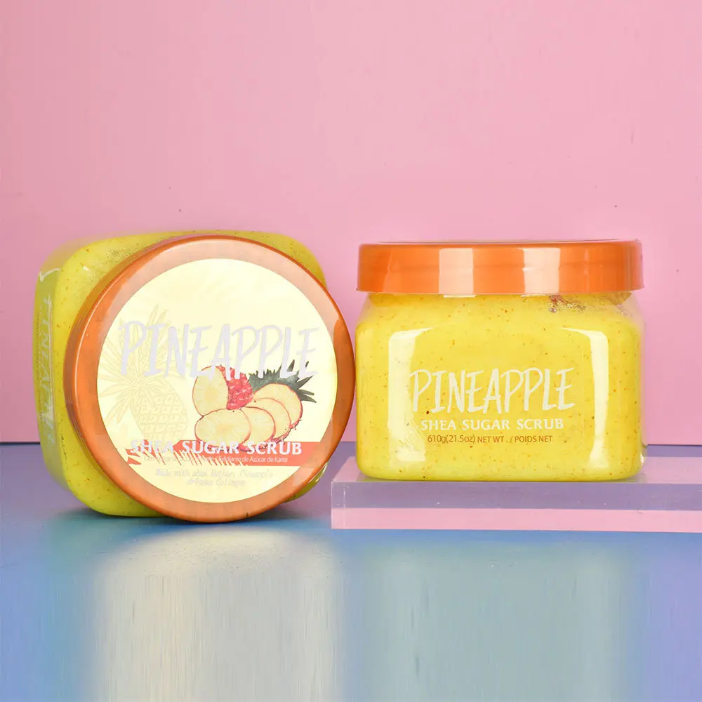 100% Pure Natural Shea Butter Body Scrub OEM Exfoliating Cream for Massage Whitening and Vitamin C Ingredients