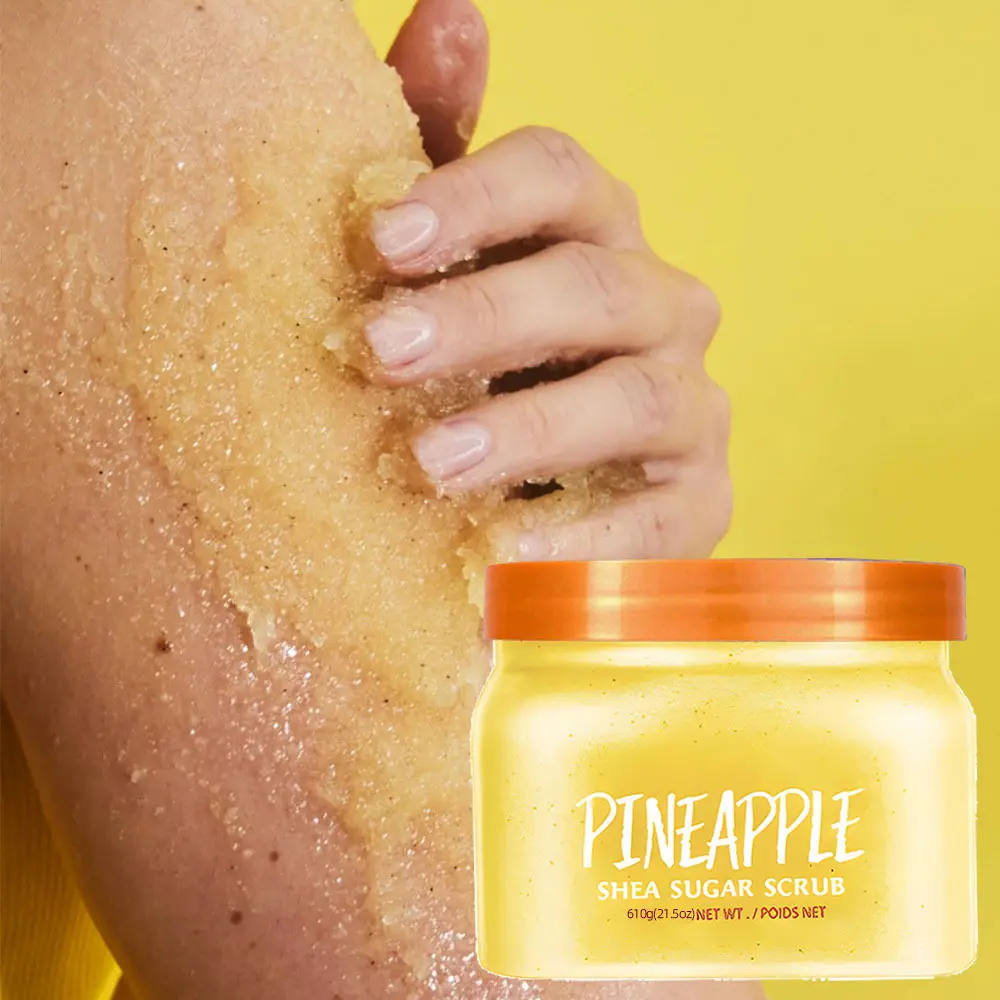 100% Pure Natural Shea Butter Body Scrub OEM Exfoliating Cream for Massage Whitening and Vitamin C Ingredients