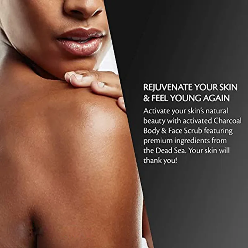 Private Label Customization Charcoal Exfoliating Body Scrub Polish with Collagen Foaming Whitening Body Wash