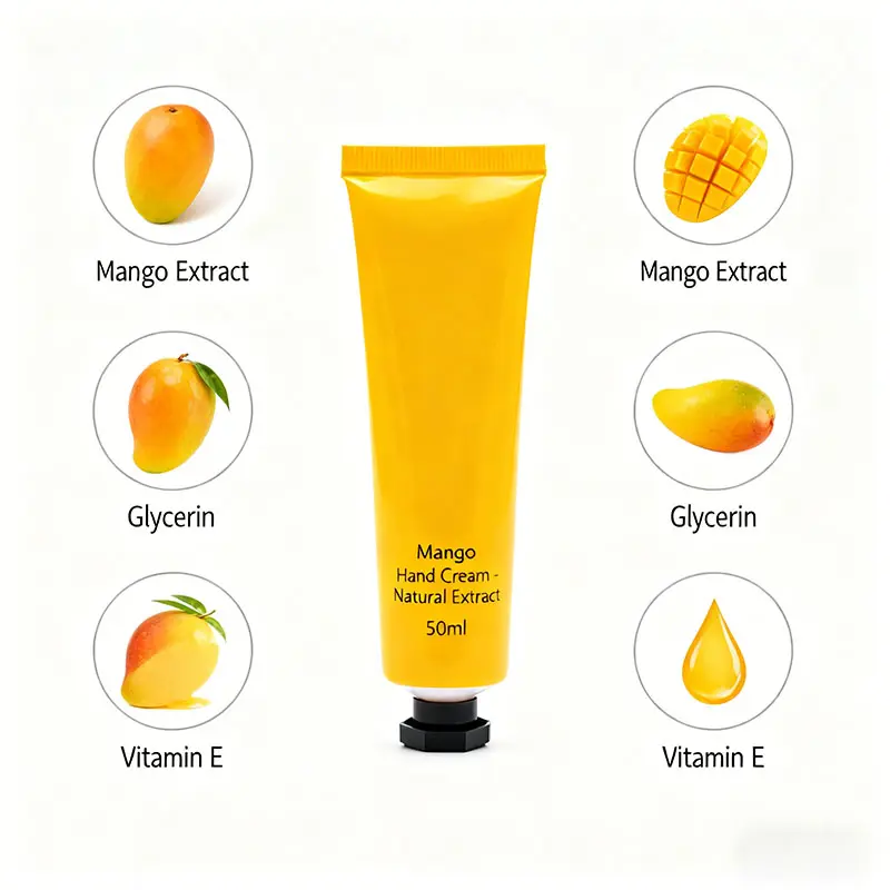 Mango Scented Hand Cream Natural Mango Extract Moisturizing Hand Cream for Dry Skin Non-Greasy Long-Lasting Fragrance