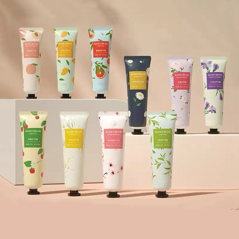 Herbicos Private Label Fruit Hand Lotion Vitamin E Moisturizing Whitening Fruit Fragrance Squeeze Tube Hand Cream Adults 3 Years