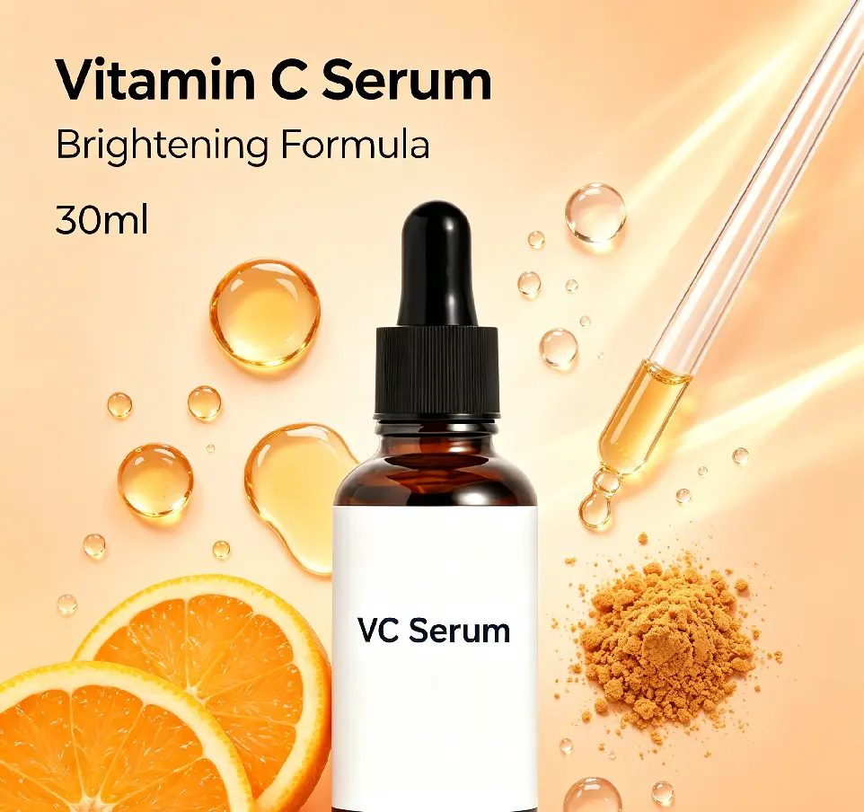 Private Label Organic Vitamin C & Hyaluronic Acid Facial Whitening Anti-Aging Serum