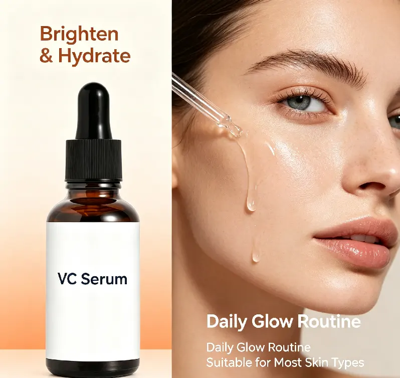 Private Label Organic Vitamin C & Hyaluronic Acid Facial Whitening Anti-Aging Serum