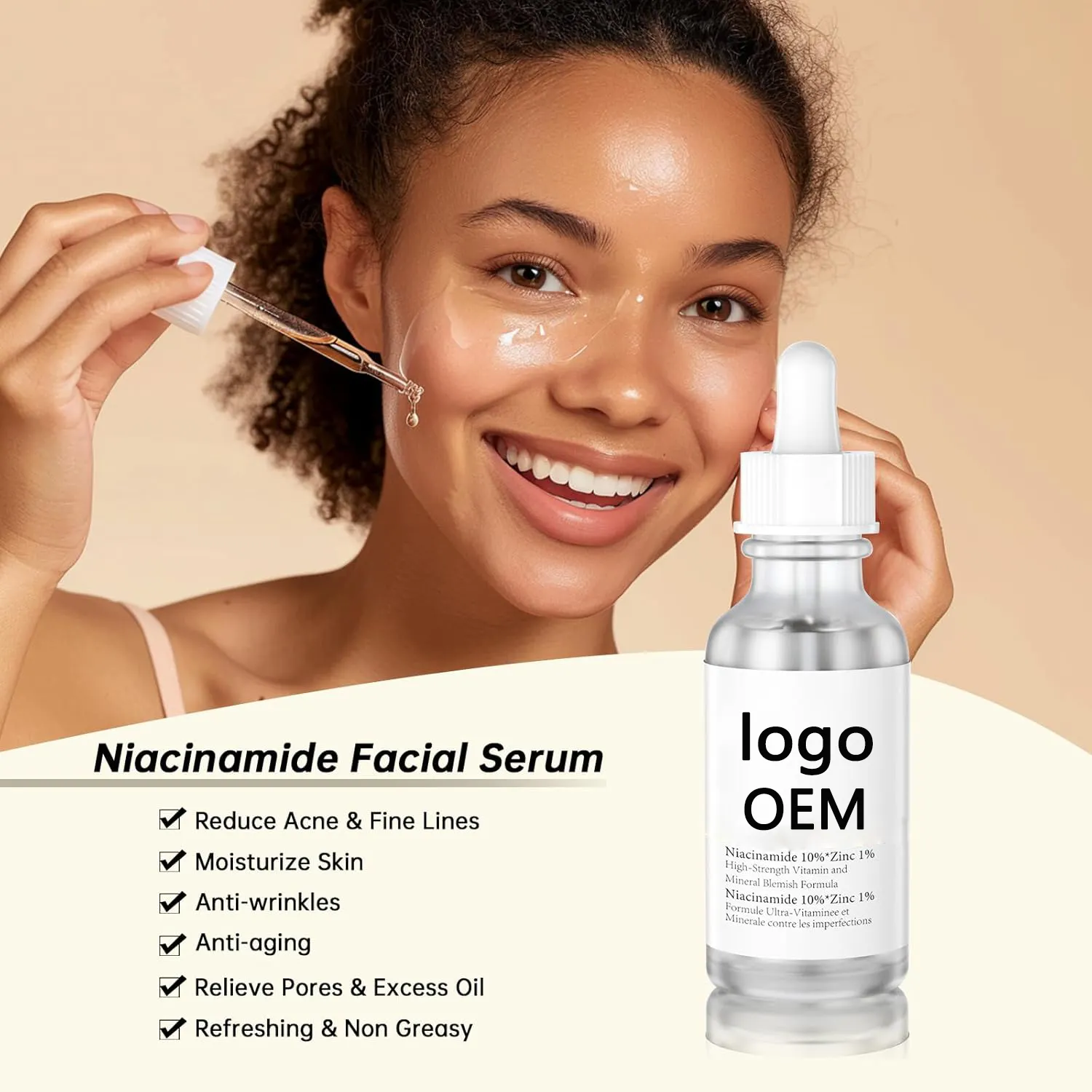 OEM Re Soothe Your Skin with Niacinamide Face Serum 30ml Anti Aging Brightening Fine Lines Wrinkles Firm Skin