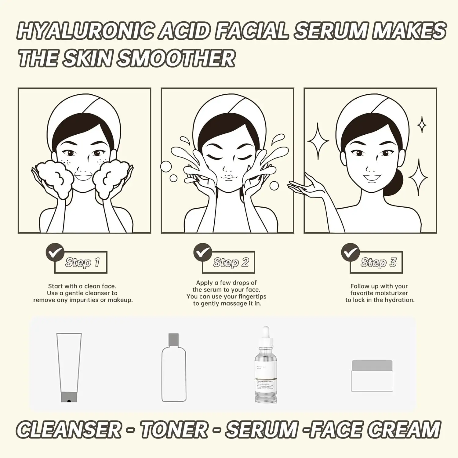 OEM Re Soothe Your Skin with Niacinamide Face Serum 30ml Anti Aging Brightening Fine Lines Wrinkles Firm Skin