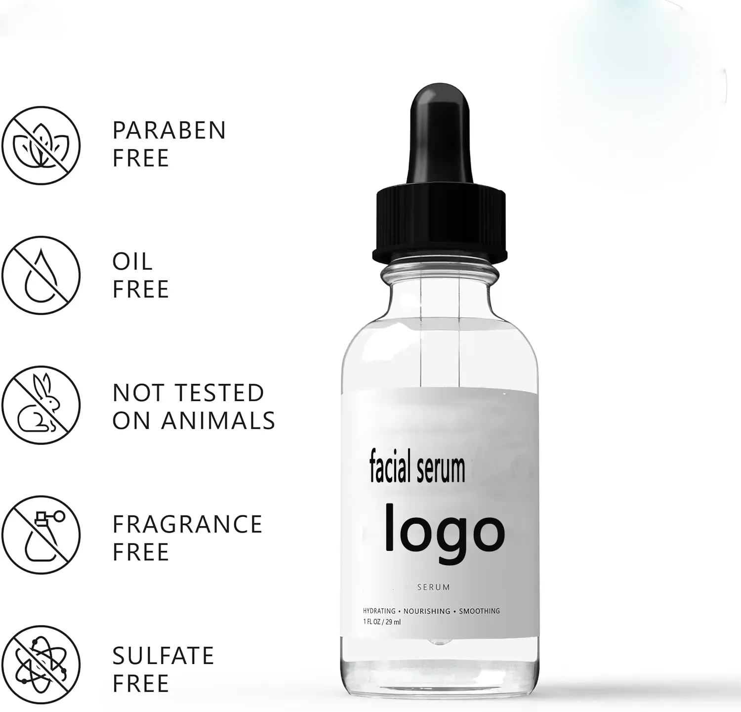 OEM Fragrance-Free Skin Care Serum Green Tea Vitamin B5 Peptides Whitening Oil-Free Fruit Extracts for Hydrating Plumping Fine