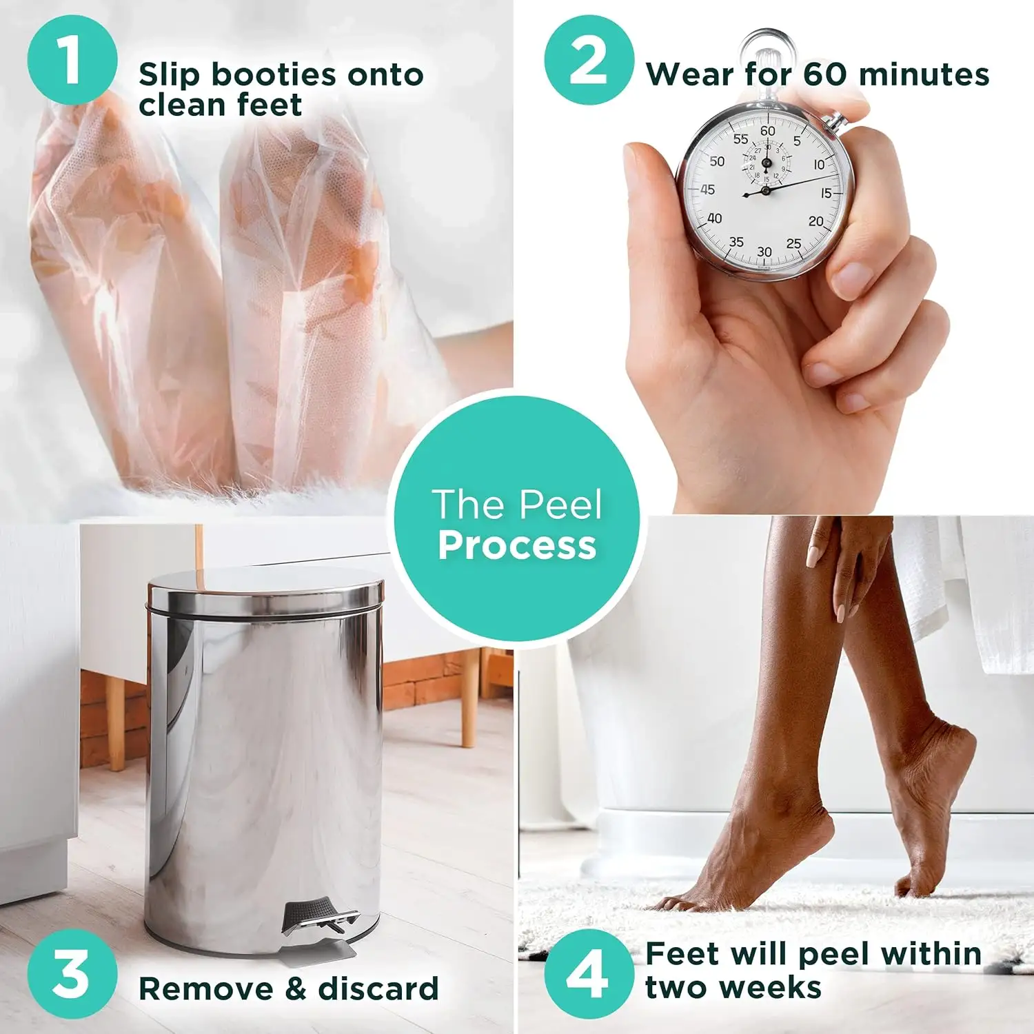 Foot Peel Mask 3 Pack, Exfoliator Peel Off Calluses Dead Skin Callus Remover, Baby Soft Smooth Touch Feet-Men Women