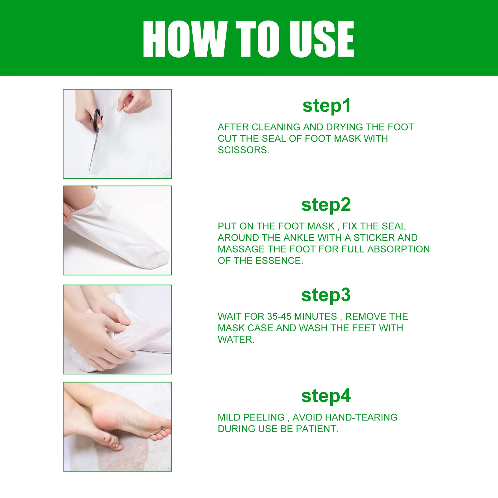 Custom logo Natural Skin Care Aloe Vera Exfoliating Foot Mask Whitening Deep Hydration Moisturizing Remove Cocoons Foot Mask