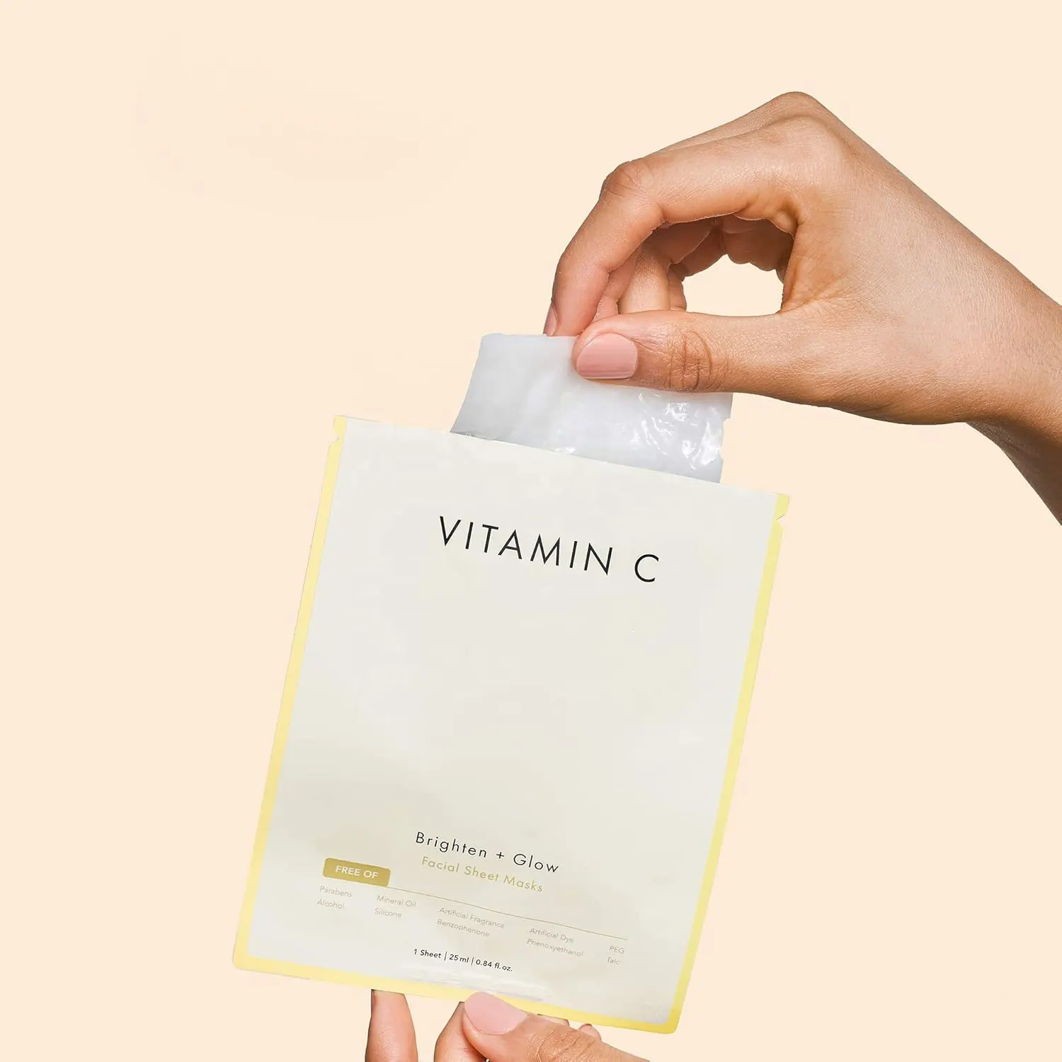 Vita Essential 10 Sheet Vitamin C Facial Mask Cotton Herbal Retinol Vegan Cruelty-Free Smoothing Tightening Toning Brightening