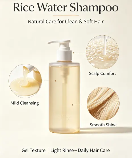 Private Label Rice Water Hair Care Set Promote Regrowth Improve Hair Loss Reduce Breakage Rosemary Shampoo and Conditioner