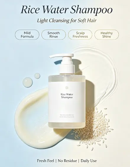 OEM/ODM Sulfate Free Probiotic Rice Water Shampoo for Hair Density and Barrier Repair for All Hair Types