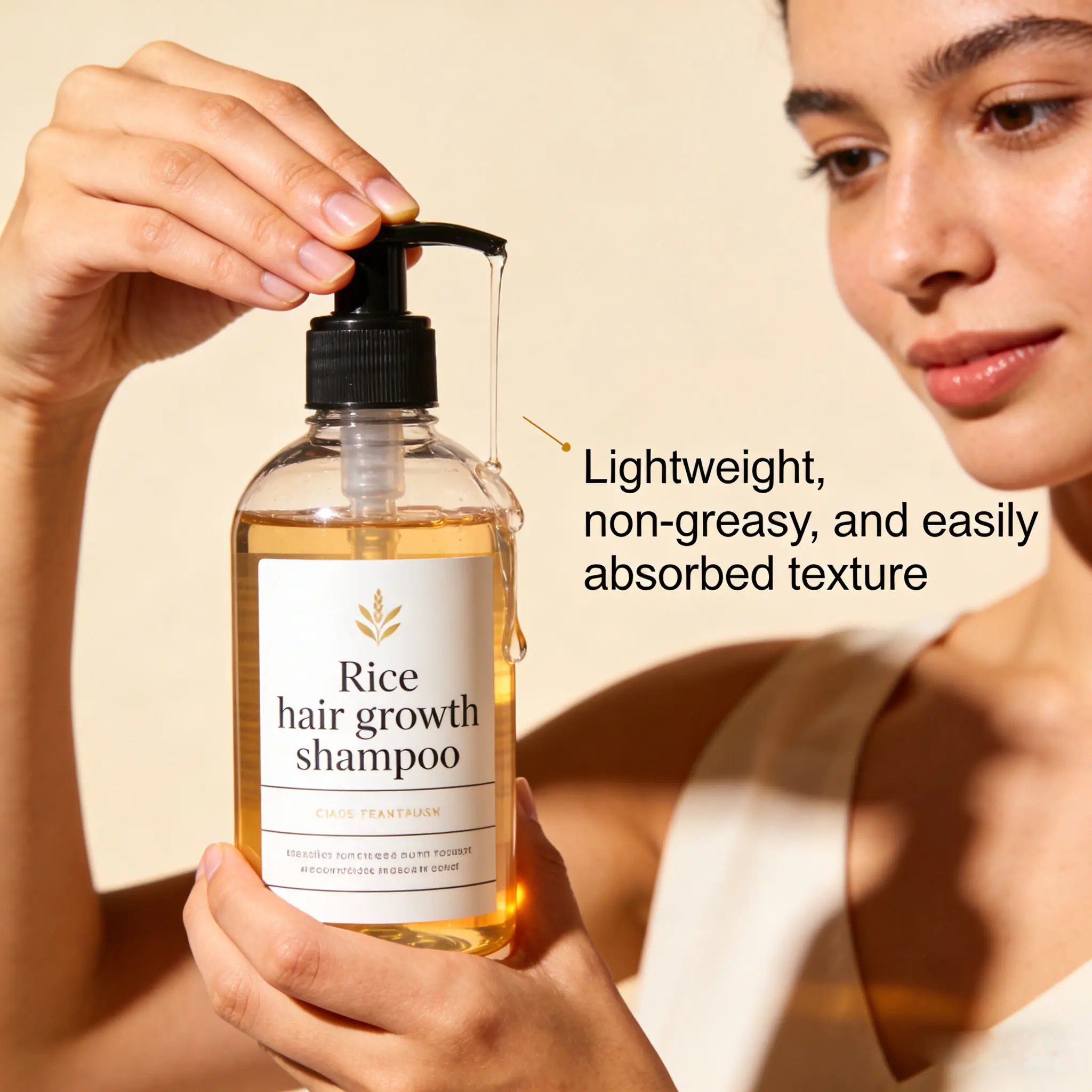 Private Label Rice Water Hair Growth Shampoo and Conditioner for Thick Hair