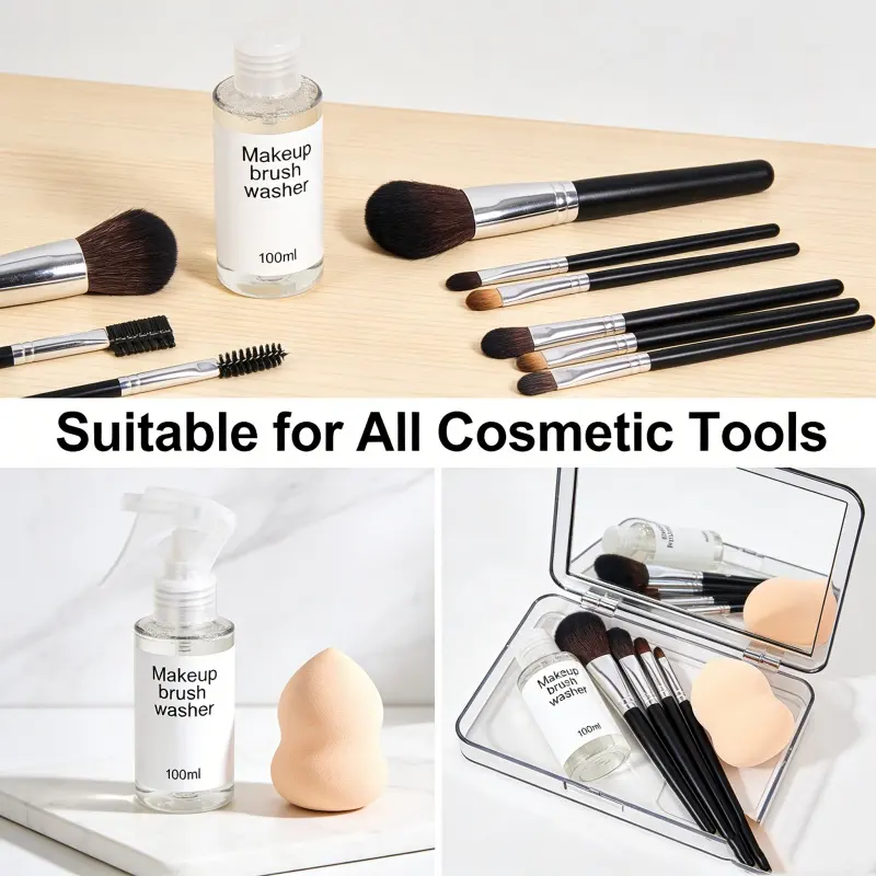 Makeup Brush Washer Natural Aloe Vera Brush Cleaning Spray for Cosmetic Tool Care
