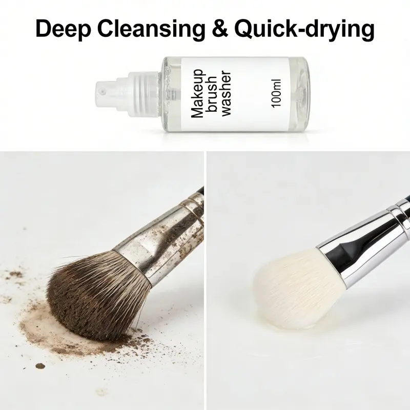 Makeup Brush Washer Natural Aloe Vera Brush Cleaning Spray for Cosmetic Tool Care