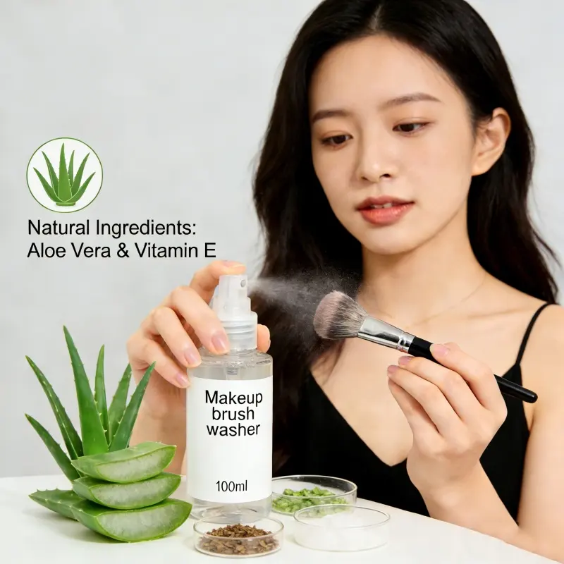 Makeup Brush Washer Natural Aloe Vera Brush Cleaning Spray for Cosmetic Tool Care