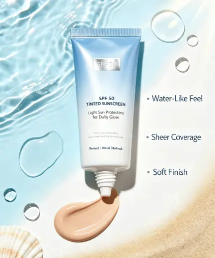 OEM Tinted Moisturizer SPF30 50 Light Coverage Skincare Foundation Sunscreen Non-Greasy Daily Tinted Lotion Glow Cream