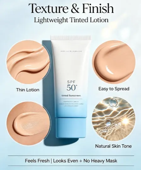 OEM Tinted Moisturizer SPF30 50 Light Coverage Skincare Foundation Sunscreen Non-Greasy Daily Tinted Lotion Glow Cream