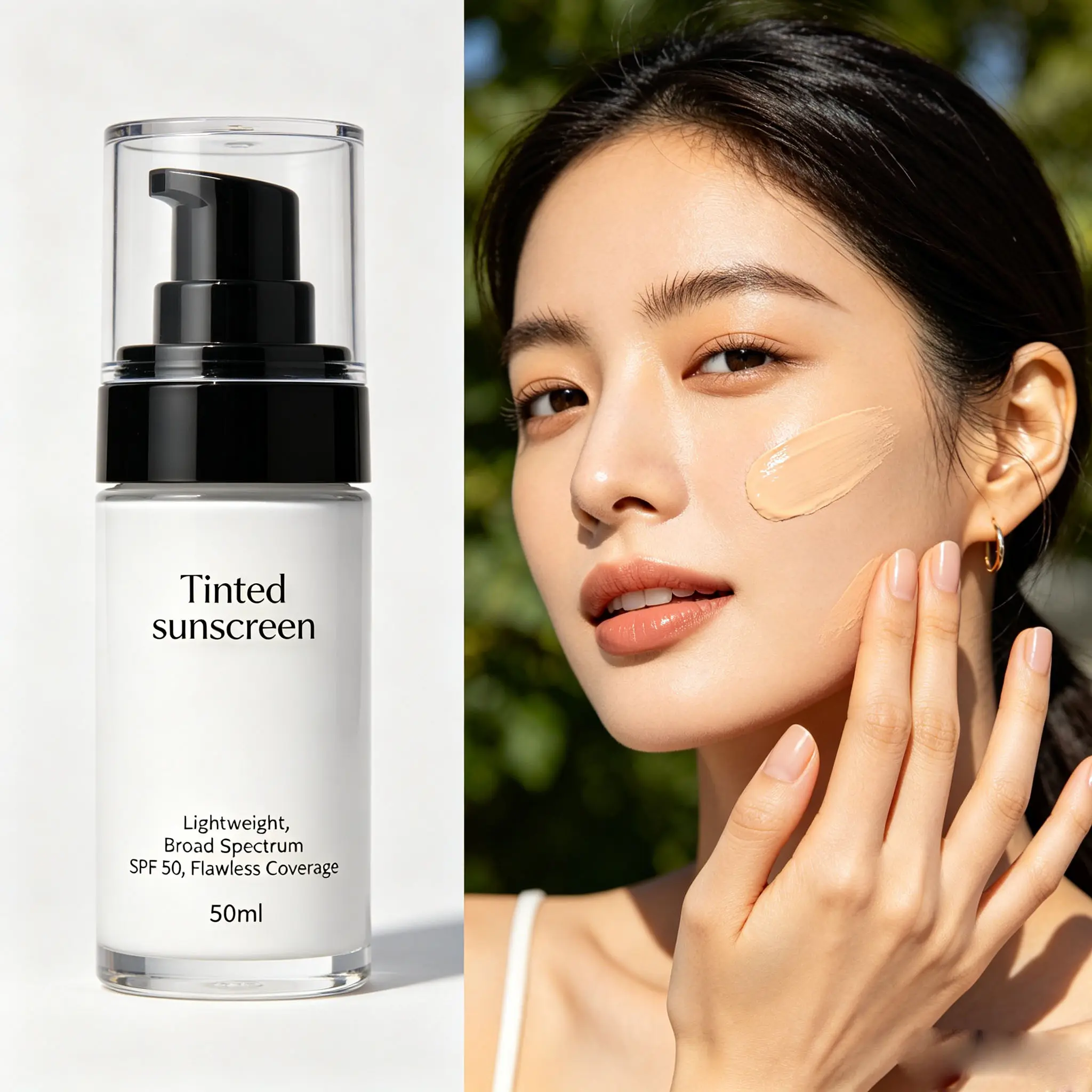 Tinted Sunscreen Light Coverage Tinted Face Moisturizer Private Label SPF Foundation Cream Oil Control Even Skin Tone