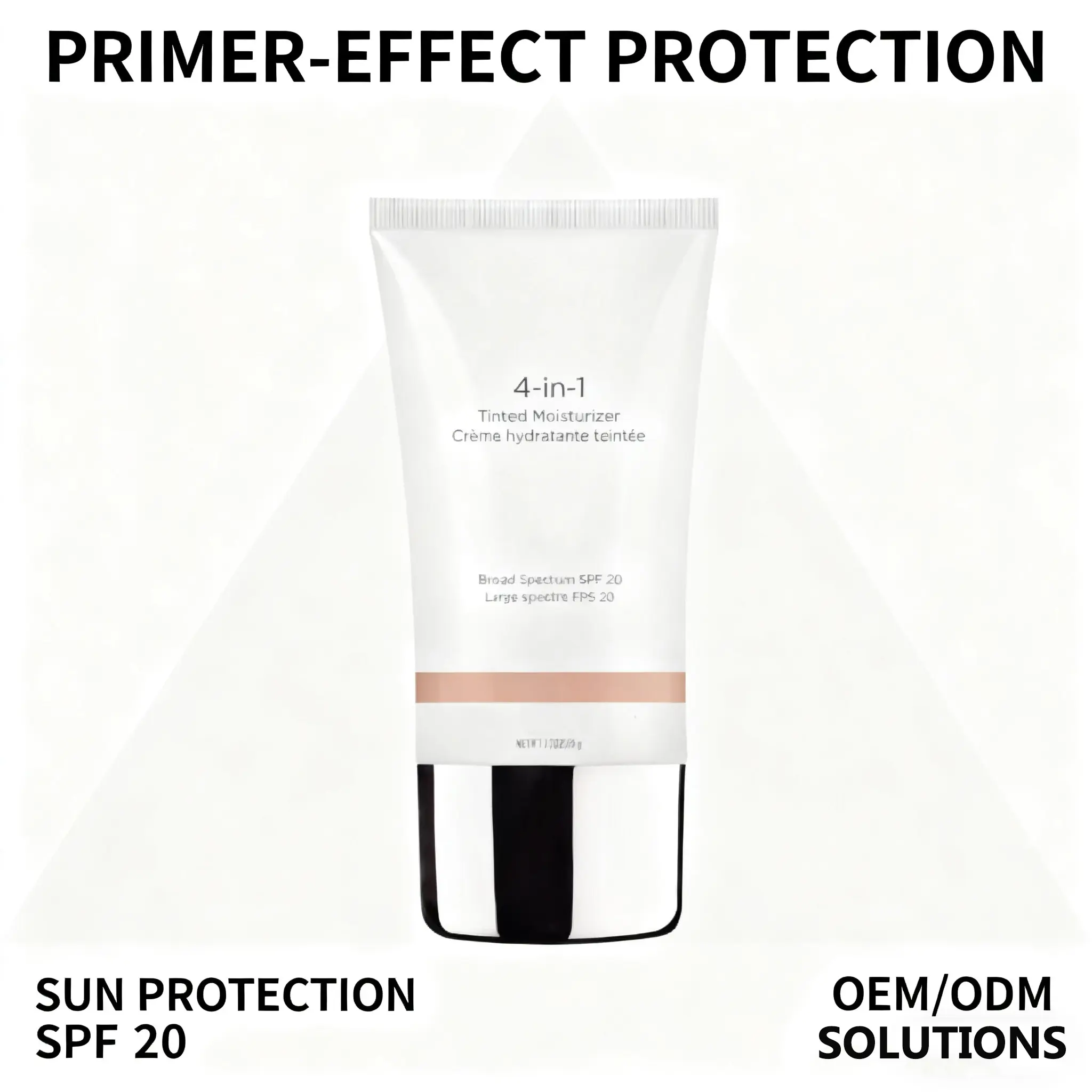 Private Label OEM Hyaluronic Acid Hydrating Oil Free Tinted Moisturizer Spf 30 50 Tinted Sunscreen