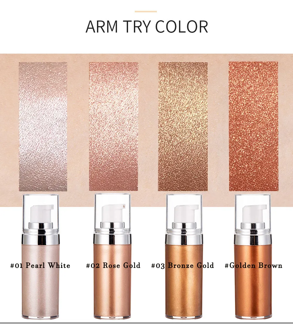 New Arrival Legs Body Facial Luminizer Copper Color Liquid Highlighter Foundation Cream Concealer High Cover Makeup Base detail