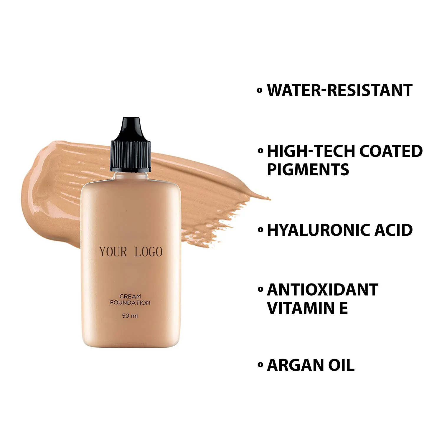 Wholesale Private Label Vegan Long Lasting Sweatproof Waterproof Makeup Face Foundation Liquid for 40 Colors Custom Party Logo