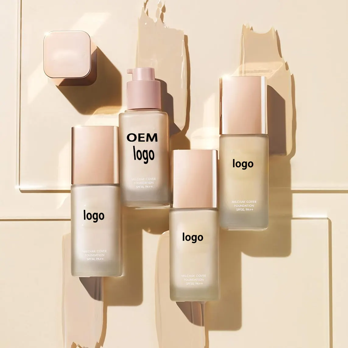 4 Colors Korean Natural Foundation Moist Liquid Foundation for All Skin Types Easy Application