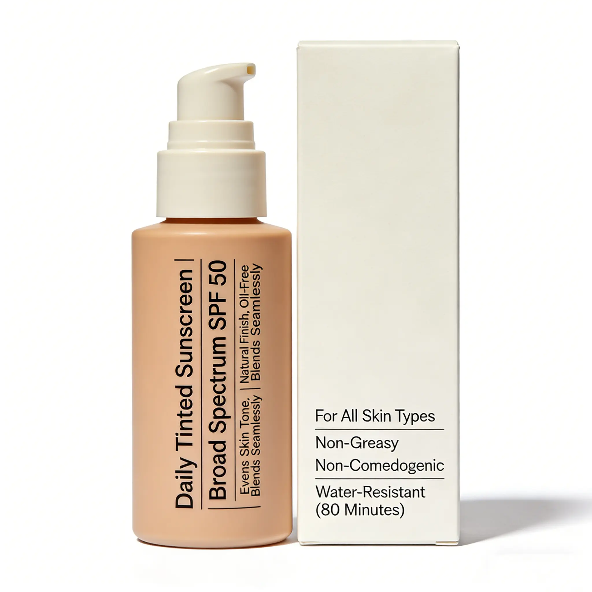 Natural Finish Tinted Sunscreen SPF 50 - Broad Spectrum & Non-Comedogenic for Daily Glow