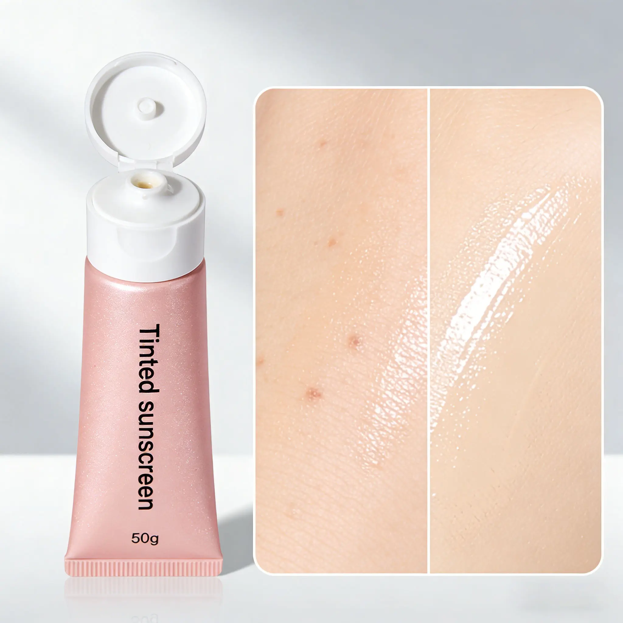 Long Lasting Moisturizing Tinted Sunscreen Lotion SPF50+ Face Makeup Sunscreen Cream