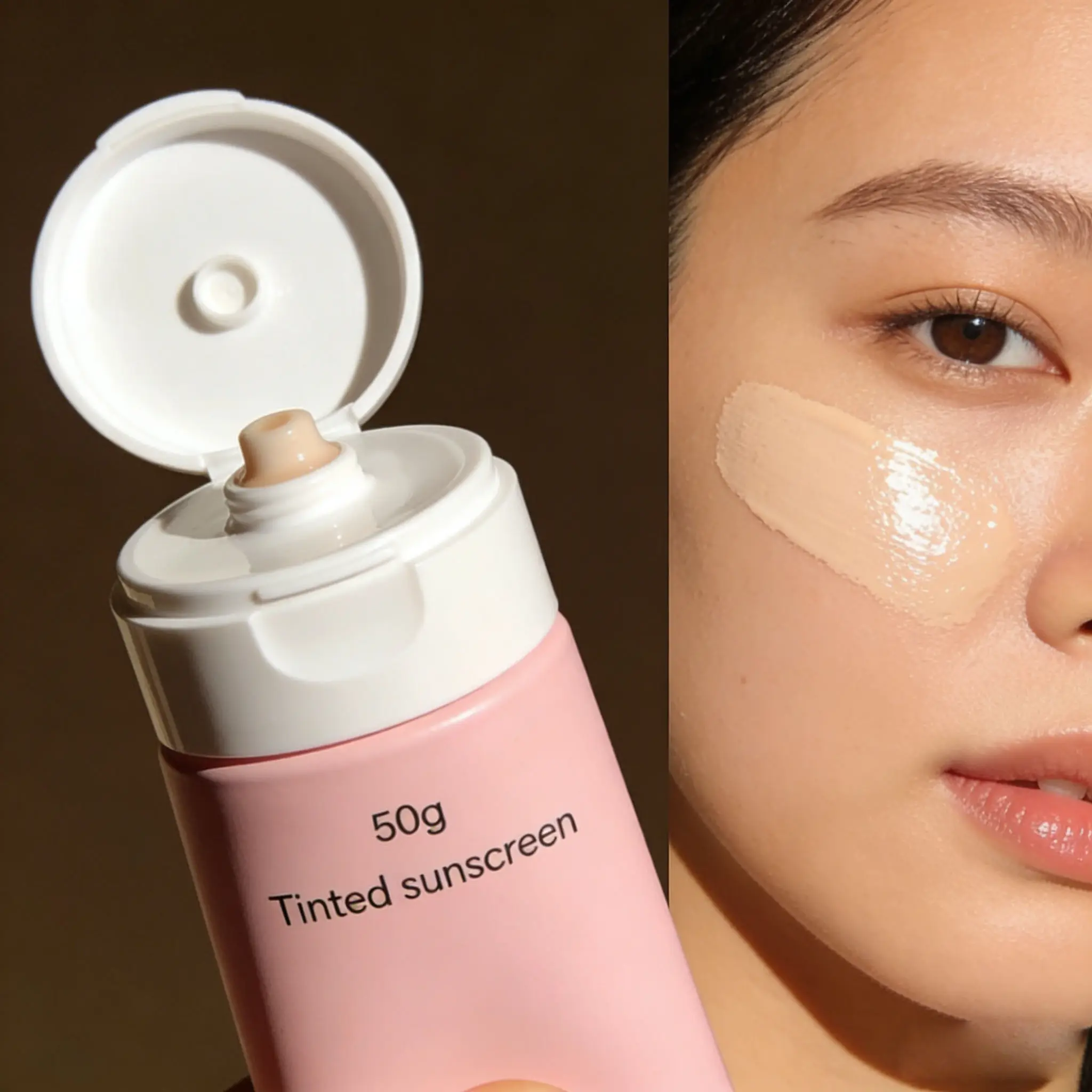 Long Lasting Moisturizing Tinted Sunscreen Lotion SPF50+ Face Makeup Sunscreen Cream