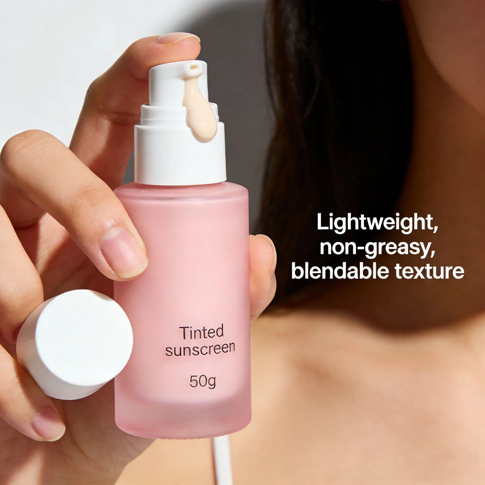 Long Lasting Moisturizing Tinted Sunscreen Lotion SPF50+ Face Makeup Sunscreen Cream