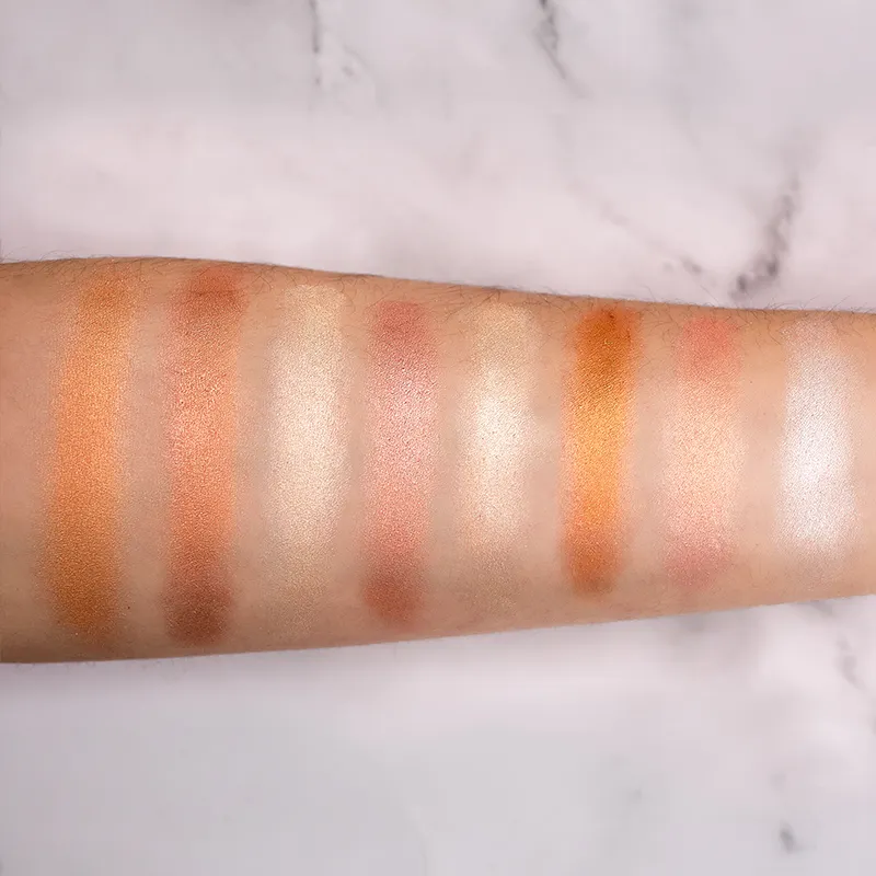 Good Quality Mineral Pressed Powder Highlighter Bronzer Palette with Waterproof Long Lasting Matte Finish for Face and Body