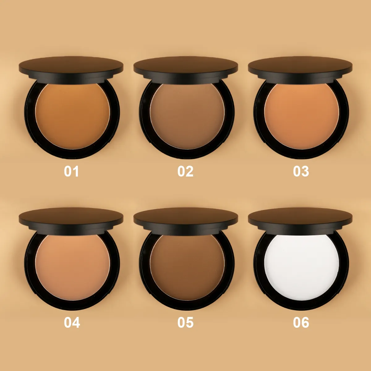Private Label Waterproof Mineral Stay Matte Oil Control Makeup Pressed Powder Long Lasting with Puff