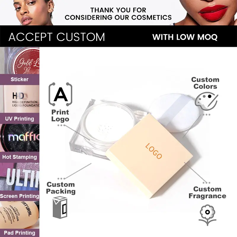 Private Label High Quality Full Coverage Finish Custom Logo Waterproof Oil-Control Best Quality Pressed Setting Powder